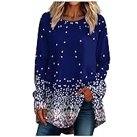 Plus Size Y2K Tops Womens Long Sleeve Shirts Long Sleeve Tee Shirts for Women Shirts Workout Tops Women's Tops Cute Shirts for Women Long Sleeve Shirts for Women Blue L