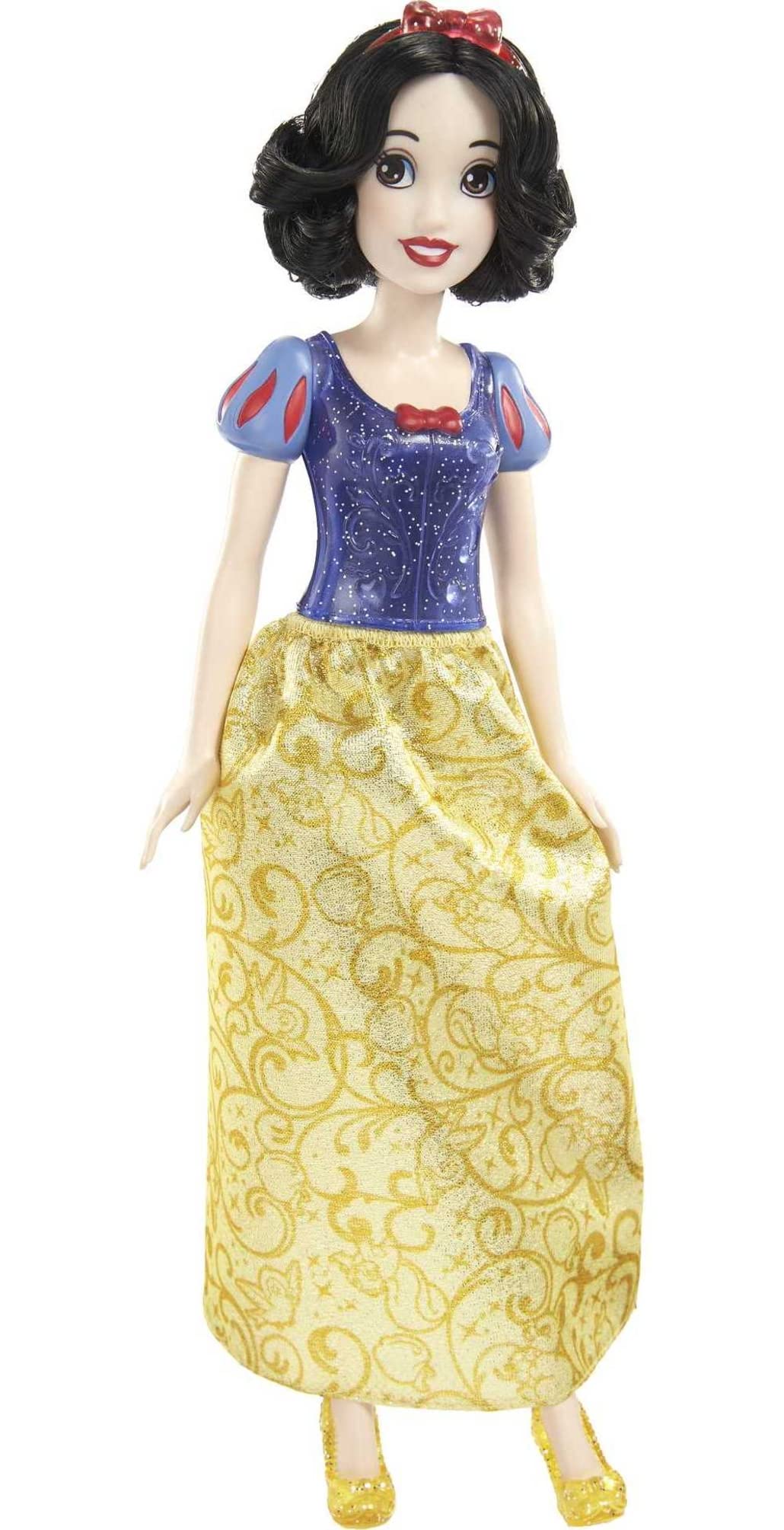 Mattel Disney Princess Snow White Fashion Doll, Sparkling Look with Black Hair, Brown Eyes & Hair Accessory