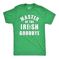 Mens Master of The Irish Goodbye T Shirt Funny Ditching Leaving Joke Tee for Guys