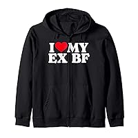 Funny I Heart My Ex BF I Love My Ex Bf Zip Hoodie