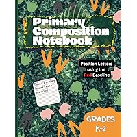 Dinosaur footprints Primary Composition Note book for handwriting practice, 8.5X11 in, 100 pages. Easy to Follow trace paper, for children writing,