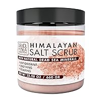 Salt Body Scrub - Large 23.28 OZ - with Himalayan Salt, Organic Oils and Natural Dead Sea Minerals