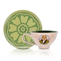 Avatar: The Last Airbender Uncle Iroh's Jasmine Dragon 12-ounce Ceramic Teacup and Saucer Set | Tea Party Gift Set For Coffee, Espresso, Mocha, Latte | Cute Anime Gifts and Collectibles