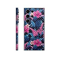 Carbon Fiber Phone Skin Compatible with Samsung Galaxy S24 Ultra - Contrast Hibiscus - Premium 3M Vinyl Protective Wrap Decal Cover - Easy to Apply | Crafted in The USA by MightySkins