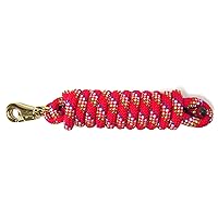 Hamilton Extra Heavy Poly Rope Lead with Bull Snap, Red Confetti Weave, 5/8