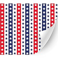 Glossy American Theme Patterned Adhesive Vinyl (Red and Blue Stars Stripe, 11