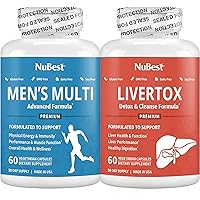 Bundle of Men’s Multi 18+ - Energy, Immunity, Muscle Strength, Health & Beyond and LiverTox - Premium Liver Health Formula - Liver Cleanse, Detox & Repair - with Milk Thistle, Choline & More