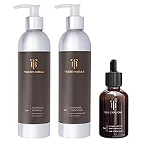 True Botanicals Organic Nourishing Shampoo, Conditioner + Hair Cream Oil VALUE Bundle | Clean, Non-Toxic, Natural Haircare