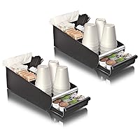 Mind Reader Cup & Condiment Organizer, Set of 2, 18 Capacity Single Serve Coffee Pod Drawer, 7