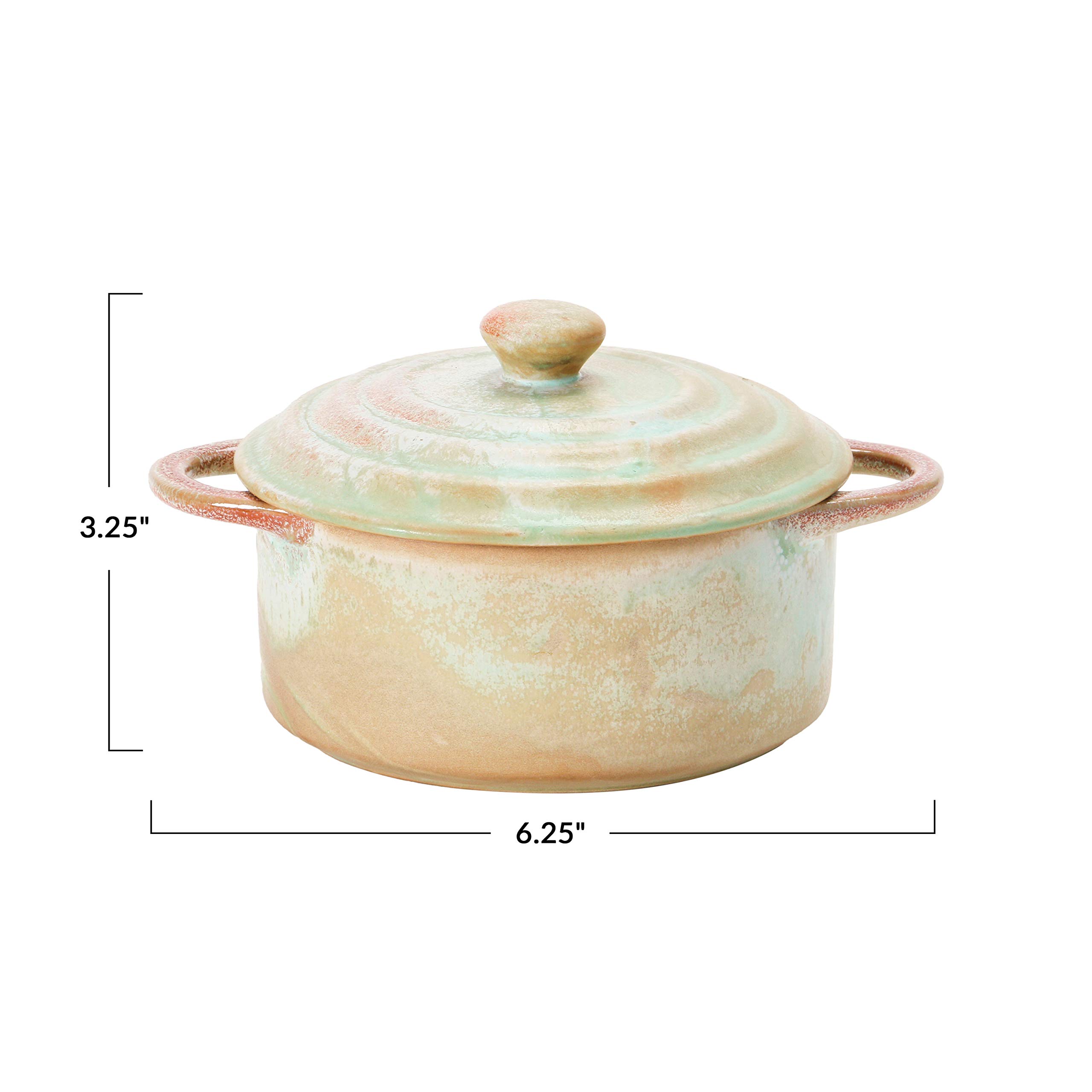 Creative Co-Op, Reactive Glaze, (Each One Will Vary) Mini Stoneware Baker, 6.25