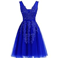 Girls Semi Formal Dresses Short Tulle Gold Lace Special Occasion Dress Royal,14