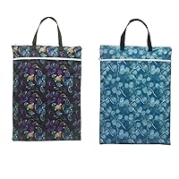 2PCS Large Hanging Wet/Dry Cloth Diaper Pail Bag for Reusable Diapers or Laundry (LG4)