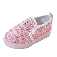 Toddler Girls Boys Canvas Shoes Slip On Light Up Shoes Casual Lazy Loafers for Infant Toddler Tennis Shoe for Girls