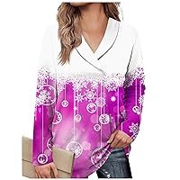 Christmas Shirts for Women 2023 Trendy Long Sleeve Christmas Shirts Dressy Graphic Fall Tees Loose Fit Tunic Tops