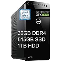 Dell XPS 8930 Flagship Desktop Computer 9th Gen Intel Hexa-Core i5-9400 (Beats i7-7700HQ) 4GB GeForce GTX 1650 32GB DDR4 512GB SSD 1TB HDD USB-C WiFi Bluetooth 4.2 Win 10 (Renewed)