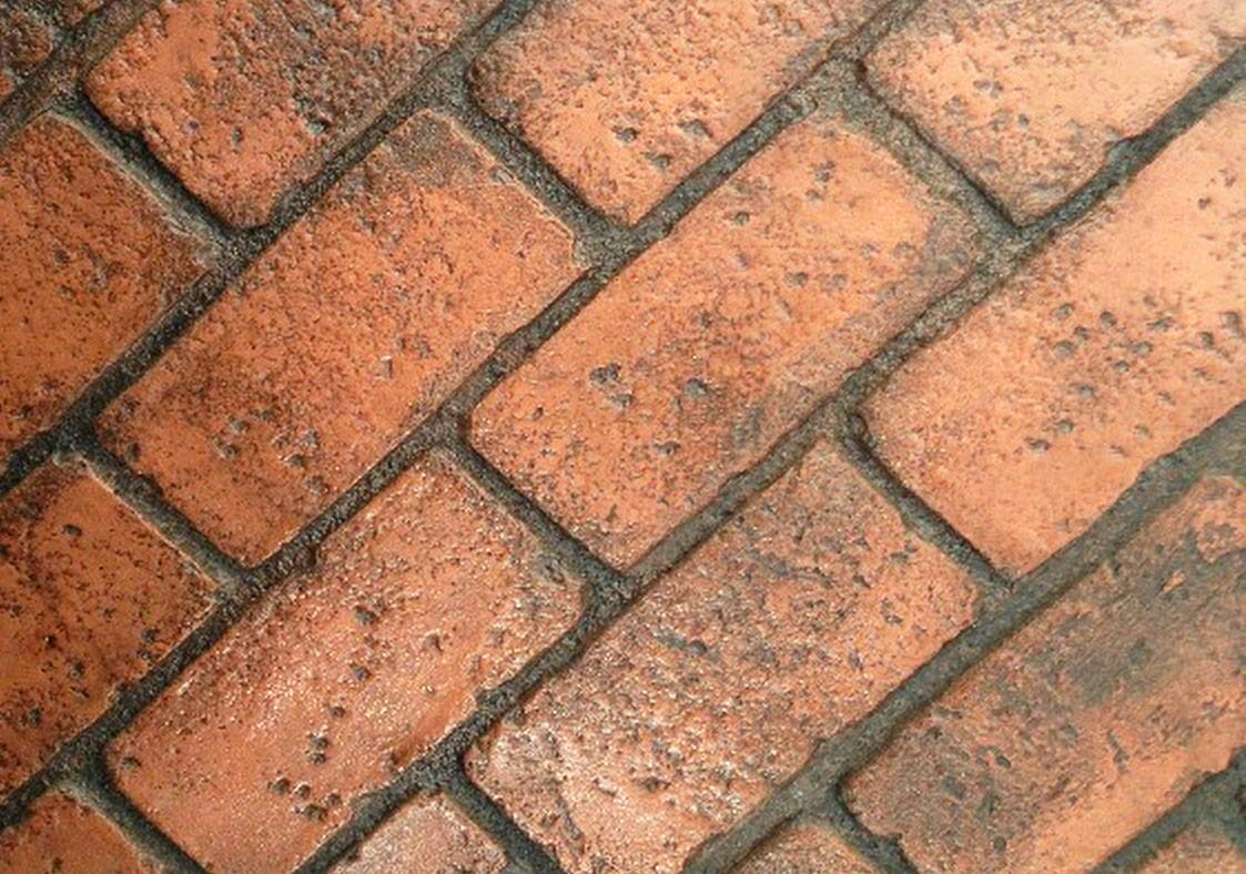 Worn Brick Running Bond Concrete Stamp Single by Walttools | Classic Masonry Paver Pattern, Sturdy Polyurethane Texturing Mat, Decorative Realistic Detail (Rigid)