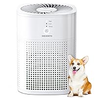 Bedroom MORENTO Room Air Purifier HEPA Filter for Smoke, Allergies, Pet Dander Odor with Fragrance Sponge, Small Air Purifier with 24db Sleep Mode, HY1800, White