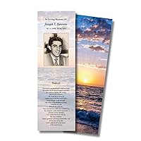 Funeral Memorial Prayer Bookmarks - Personalized Photo and Prayer -Set of 50