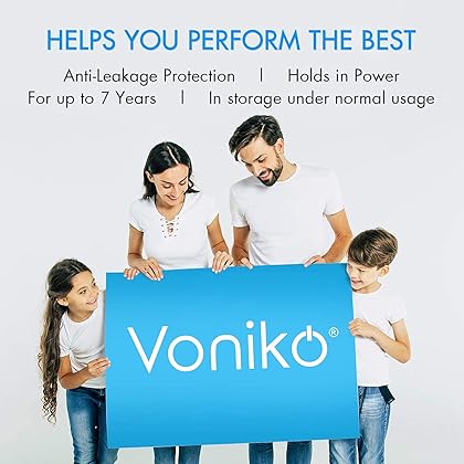 Voniko 3 Volt 2016 Battery 6 Pack – Button Cell 2016 Batteries – Lithium CR2016 3 Volt Coin Battery – Child-Protection Packaging, 7 Years Shelf Life