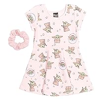 STAR WARS Mandalorian The Child Girls French Terry Dress with Scrunchy