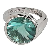 sogni d'oro Silberzeit Women's Ring 925 Sterling Silver with Fluorite Green, Real 925 silver, Fluorite