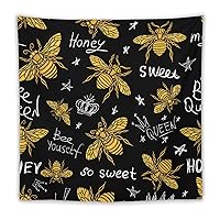 Honey Bee Queen Golden Wings Insect Hanging Tapestry Horizontal Wall Tapestry Large Art Home Decor Yoga Picnic Mat 60