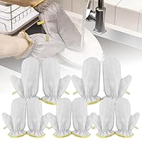 5 Pairs Multipurpose Wire Dishwashing Gloves for Wet And Dry, Non-Scratch Metal Wire Household Cleaning Gloves for Cleaning Tableware, Reuseable Cleaning Gloves for Pots/Pans/Stove Top