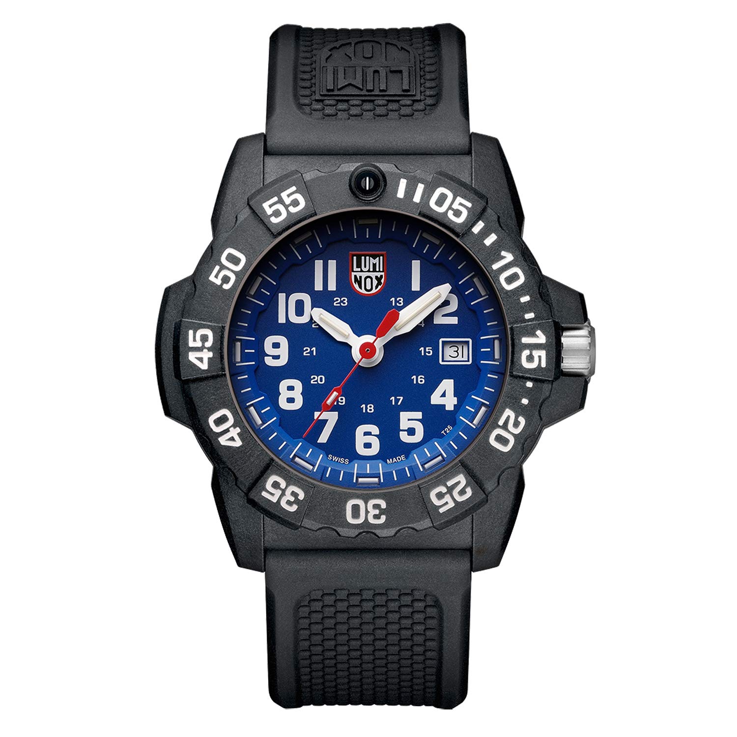 Luminox Navy Seal XS.3503.F Mens Watch 45mm - Military Dive Watch in Black/Blue Date Function 200m Water Resistant