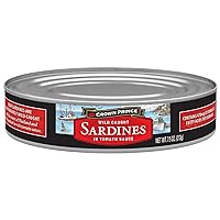 Crown Prince Sardines in Tomato Sauce, 7.5-Ounce Cans (Pack of 12)