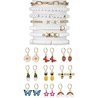 Yowivon Dangle Cute Earrings for Girls + Friendship Beaded Bracelets