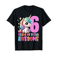 6 Years Old Unicorn Cute Sixth Birthday Party Girls & Boys T-Shirt