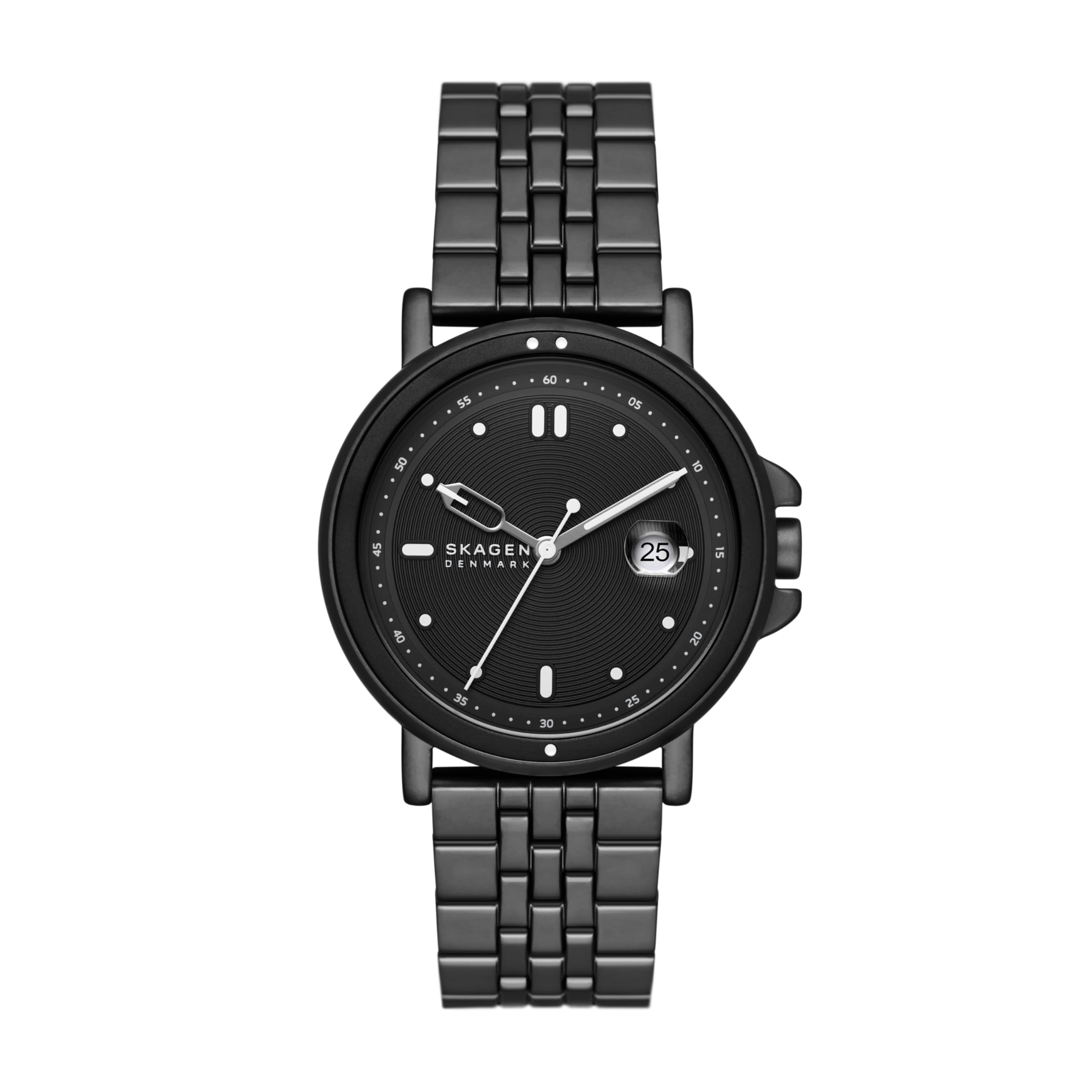 Skagen Men's Signatur Sport Three-Hand Date Midnight Black Stainless Steel Bracelet Watch (Model: SKW6920)