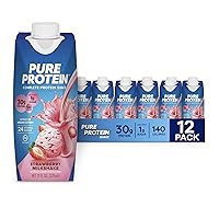 Strawberry Protein Shake, 30g Complete Protein, Ready to Drink and Keto-Friendly, Vitamins A, C, D, and E plus Zinc to Support Immune Health, 11oz Bottles, 12 Pack
