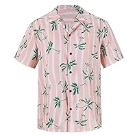 Century Star Mens Hawaiian Shirts Floral Casual Button-Down Shirts Short Sleeve Tropical Summer Shirts for Men