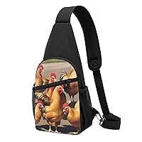 Farm Rooster Sling Bags For Man And Women Crossbody Chest Bag Shoulder Bag For Casual Sport Daypack