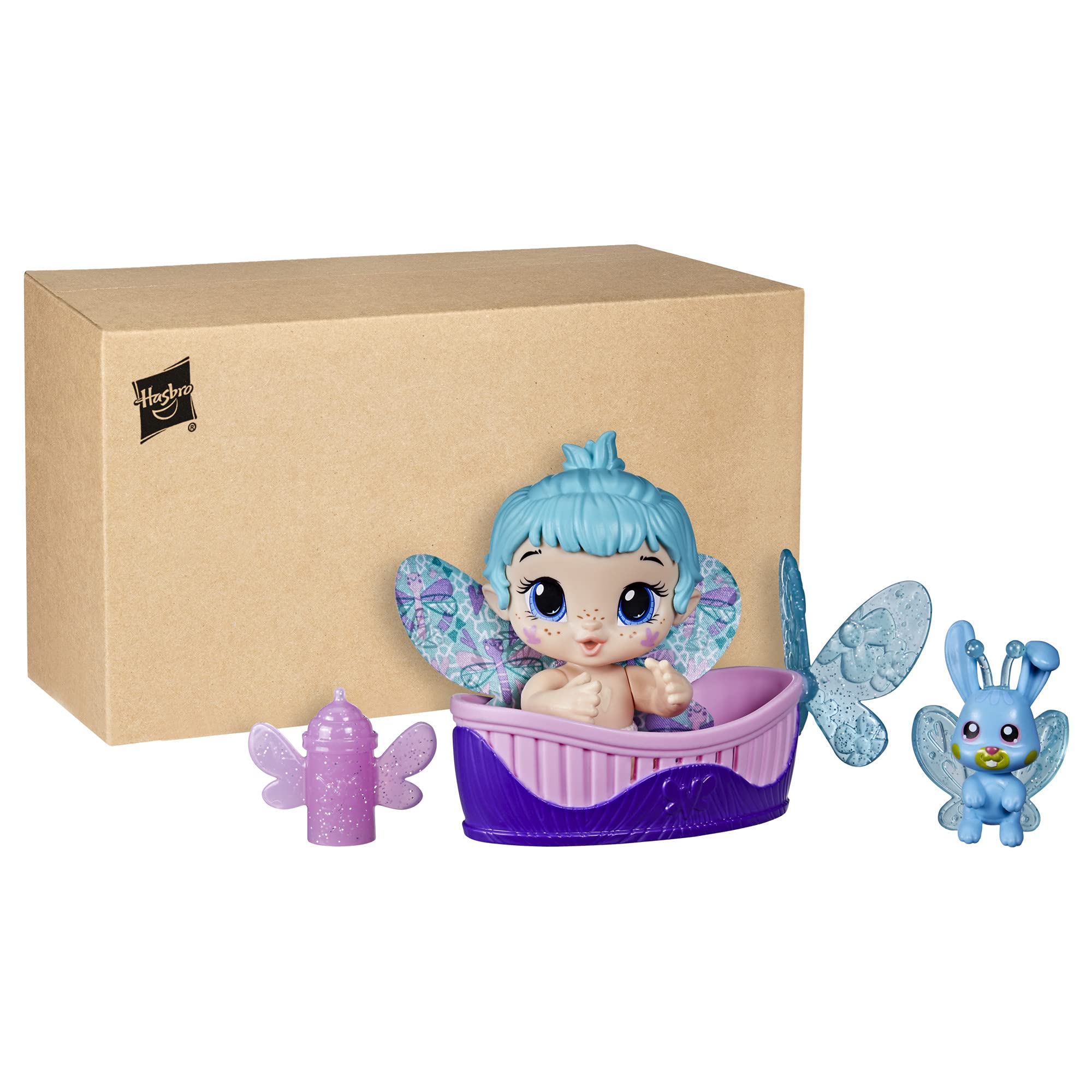 Baby Alive Glo Pixies Minis Doll, Aqua Flutter, Glow-in-The-Dark Doll for Kids Ages 3 and Up, 3.75-Inch Pixie Toy with Surprise Friend