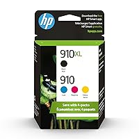 HP 910 / 910XL (3JB41AN) Ink Cartridges (Cyan Magenta Yellow Black) 4-Pack in Retail Packaging