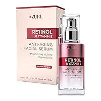 AZURE Retinol & Vitamin E Anti Aging Facial Serum - Lifting, Replenishing & Moisturizing Face Serums - Reduces Wrinkles, Fine Lines & Creases, Tones & Repairs Skin - Made in Korea - 50mL / 1.69 fl.oz.