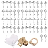 50 Sets Vintage Key Bottle Openers With Candy Bags Thank You Card For Guests Wedding Party Supplies Souvenir Bridesmaid Table Decoration