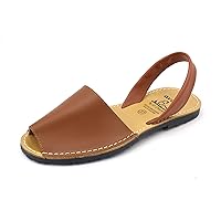 Avarcas Women's Leather Sandals Flat Menorquinas Brown 35 36 37 38 39 40 41 42
