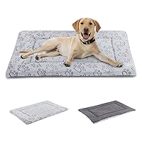 IEUUMLER Dog Bed, Reversible Washable Mat, Soft Premium Plush Dog Crate Pad, Pet Sleeping Mattress for Small/Medium/Large Dogs and Cats FC014 (Gray,24