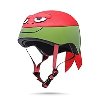 TMNT Red Mask Helmet for Kids, Boys and Girls, Ideal Safety for Cycling, Skateboarding, Scooters, Adjustable Fit, Safety Helmet for Kids, Bike Helmet for Kids, Ages 3+