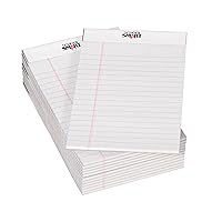 School Smart Junior Legal Pad, 5 x 8 Inches, 50 Sheets Each, White, Pack of 12 - 027445