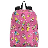 Colors Cute Summer Ice Cream Casual Polyester Laptop Backpack Large Daypack for Business Sport Travel School Bookbags