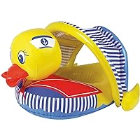 Poolmaster 81547 Learn-to-Swim Swimming Pool Float Baby Rider with Sun Protection, Duck 36 Long x 32 Wide, deflated