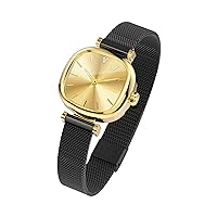 Classic Women's Genuine Diamond Watch, Ladies Stainless Steel Strap Watch, Mesh Bracelet Watch, Classic Gift for Women