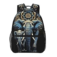 Two Elephants Print Backpack Large Travel Backpack Laptop Bag For Women and Men Casual Daypack