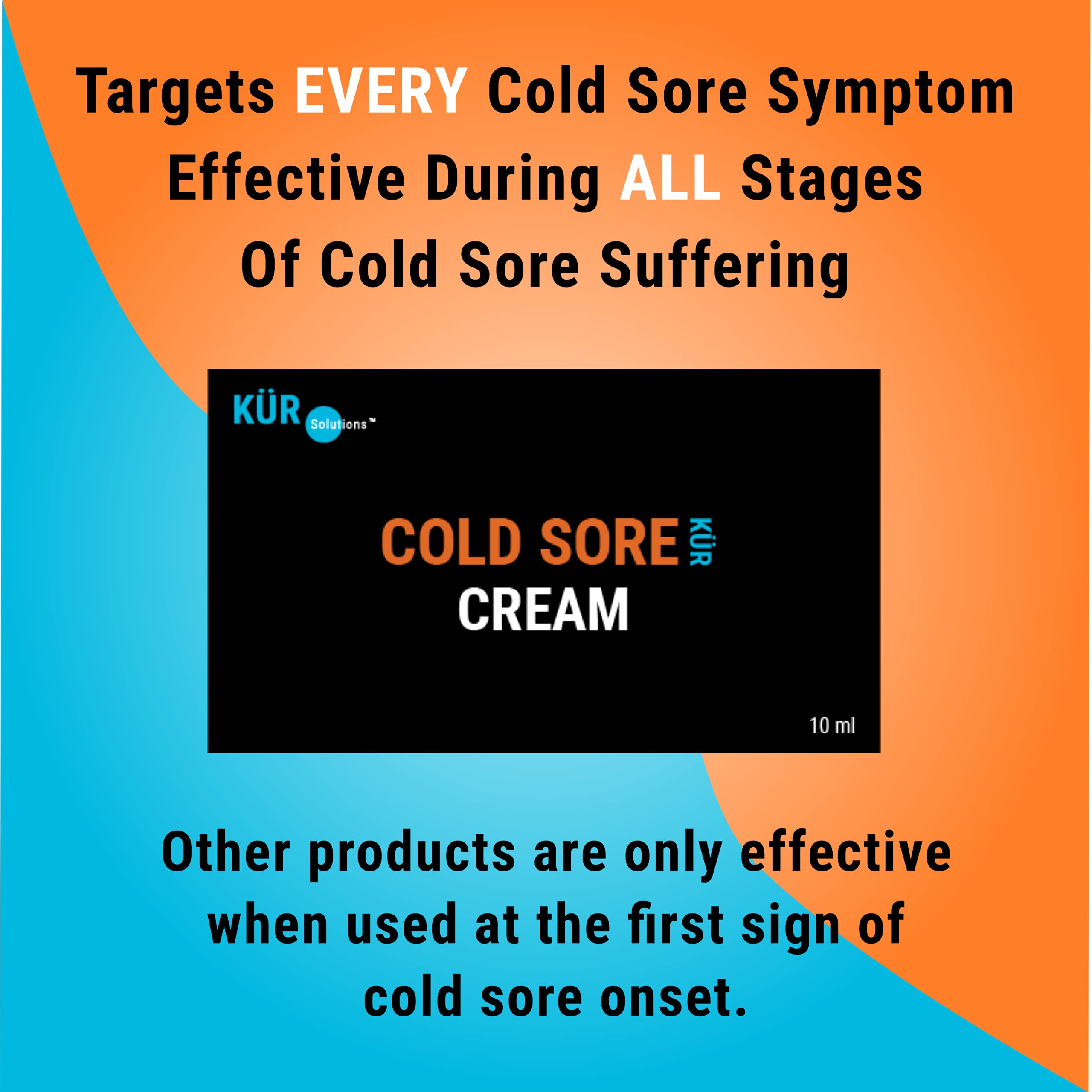 KÜR Solutions Kur Cold Sore Cream + Pain Relief + Treatment for Cold Sore/Fever Blister + Oral Pain Relief