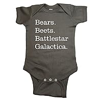 The Office Baby One Piece Bears Beets Bodysuit (0M-Newborn, Charcoal)