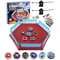 Bey Battling Top Stadium Blade Battle Set, 6 Metal Fusion Spinning Tops 2 Launchers 1 Arena Combat Game, Toy Gift for Kids Boys Ages 6+…